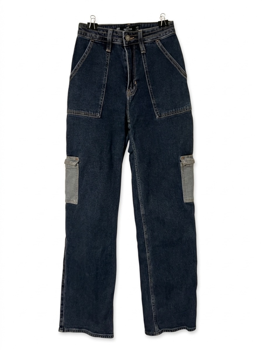Hollister Ultra High Rise Dad Jeans Straight-Leg with Patch Pockets